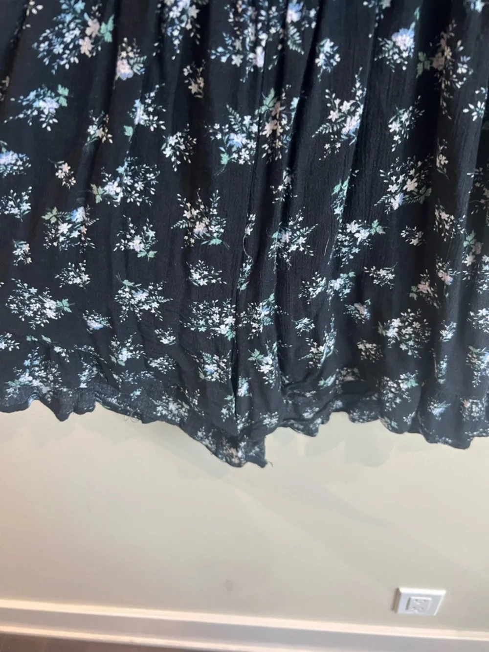 American Eagle Outfitters Black & Blue Floral Wrap Romper - Picture 5 of 5